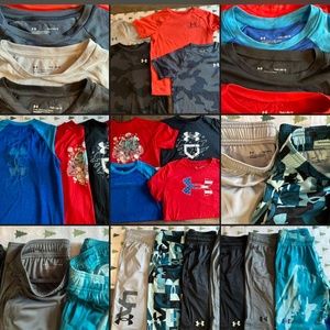 Under armor boys clothing lot …. Sz LARGE